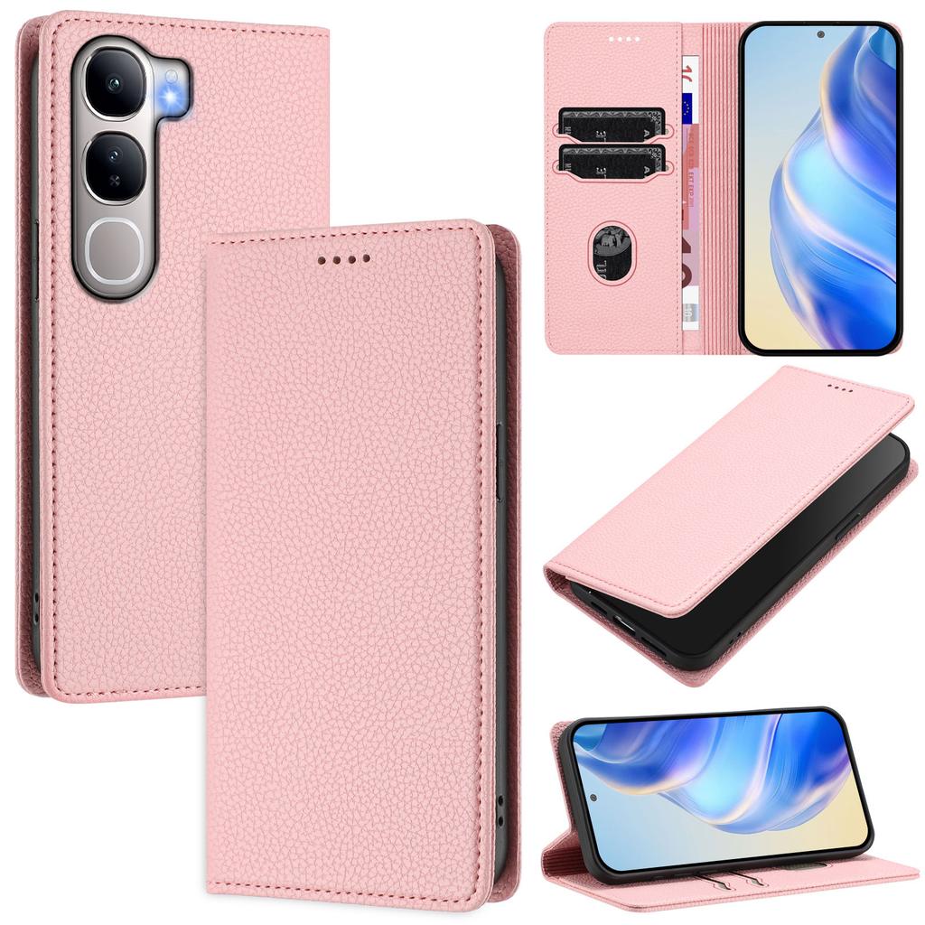 For vivo V40 Lite 5G/vivo Y300 5G Wallet Case RFID Blocking Litchi Texture Leather Mobile Cover