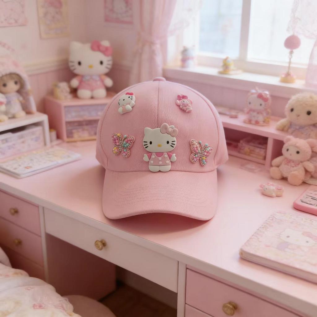 Hello Kitty Baseball Cap Peaked Cap Adjustable Children Outdoor Popular Simple Fresh Cute Kawaii Cozy
