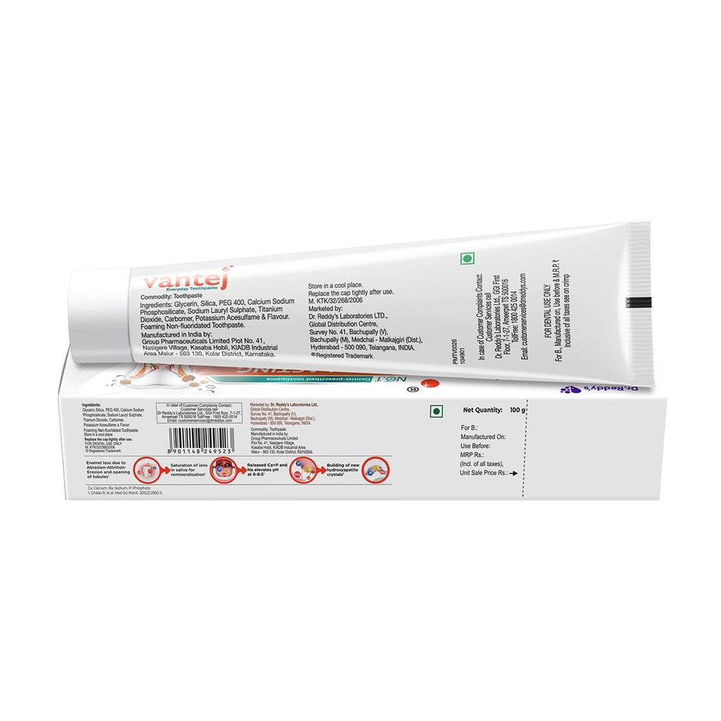 Vantej Dr Reddy's Tooth Sensitivity Toothpaste 100g Pack of 2 for Enamel Protection & Long-Term Relief