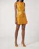 Stylish Wear Party Women Designer New Yellow Dress Lambskin 100%Genuine Leather