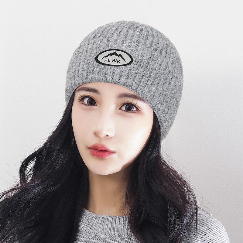 Winter Warm Women Knitted Cap Men Peak Wool Hat
