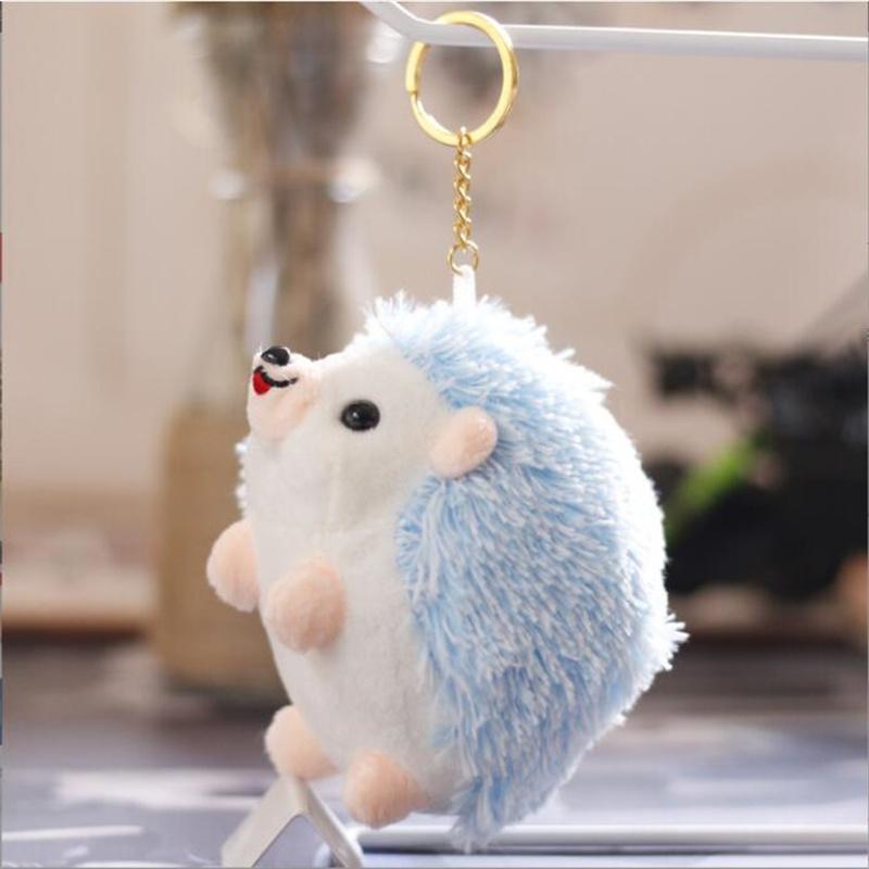 1PCS Plush Hedgehog Toys Key Chain Ring Pendant Plush Toy Animal Stuffed Anime Car Fur Gifts for Women Girl Toys Doll  12CM