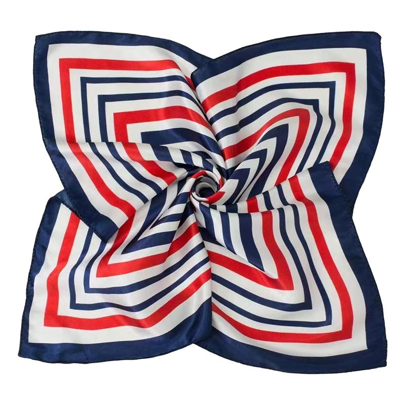 

50см*50см Женский Многостильный Мягкий Полосатый Принт Узор Сумка Декоративный Шейный Платок Бортпроводница 10 Цветов