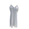 New sexy nightgown women's summer suspender ice silk pajamas ins print pure desire pajamas with chest pads