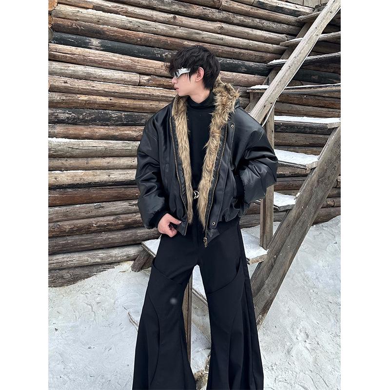 Men's Premium Double-Sided Leather-Fur Winter Jacket with Velvet Lining