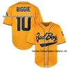 Bad Boy Black BIGGIE #10 Baseball Jersey - Embroidered Men's Hip Hop Party Wear
