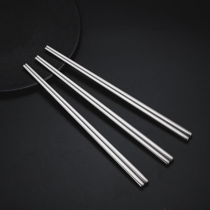 Premium 316 Stainless Steel Non-Slip Chopsticks Set - Thickened, Mildew-Proof Metal Design for Home Use