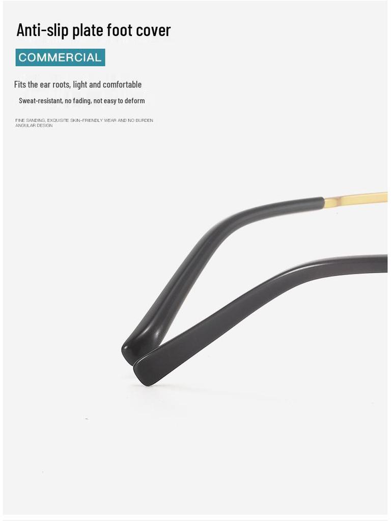 Men's Lightweight Pure Titanium Semi-Rimless Eyeglasses - Stylish and Commuter-Friendly