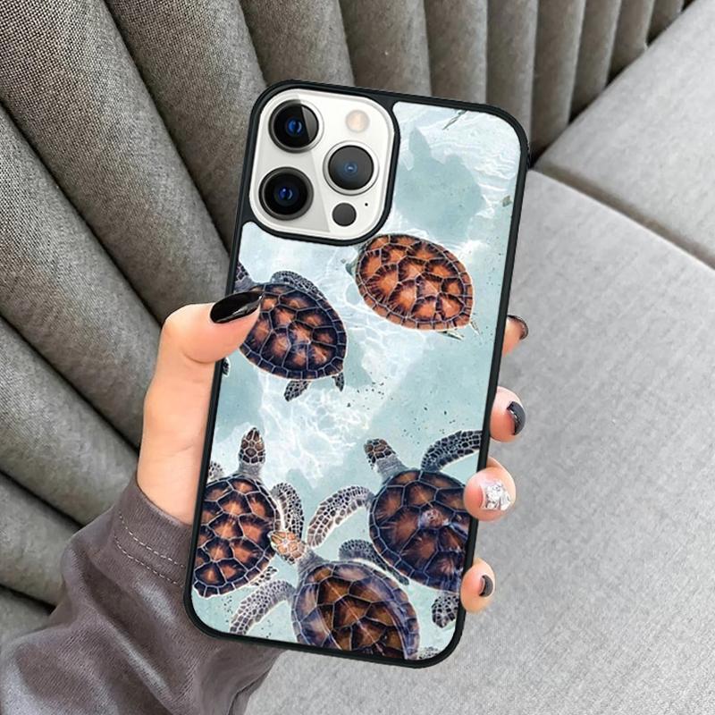 warming green turtles Phone Case For iPhone 17 Air 16 16e 15 13 14 Pro Max 11 12 Plus 2022 MAX Shell Cover coque
