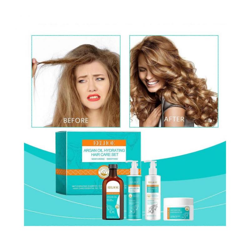 Complete Moroccan Oil Hair Care Set - Shampoo Conditioner Hair Mask And Serum Bundle 100g/100ml/100ml/100ml
