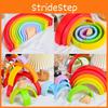 Ten Layer Wooden Rainbow Arch Block Set For Kids Educational Play Toys Gift