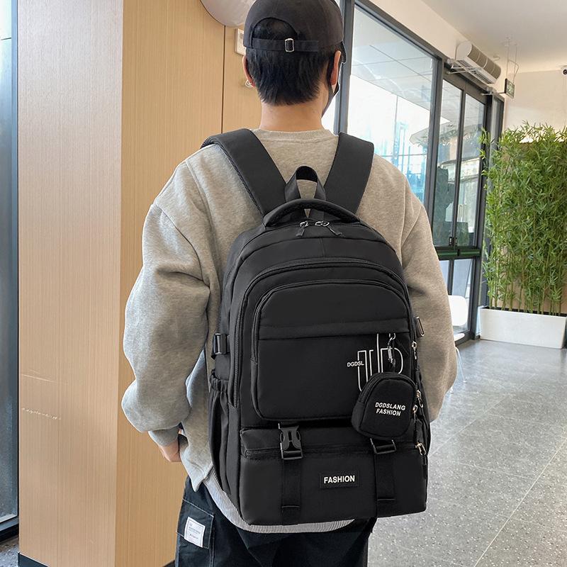 Contrasting color backpack Female student schoolbag College niche lightweight backpack Simple casual junior high school student backpack