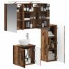 Bathroom Furniture Set 4 Pcs Reclaimed Wood Engineered Wood and Glass