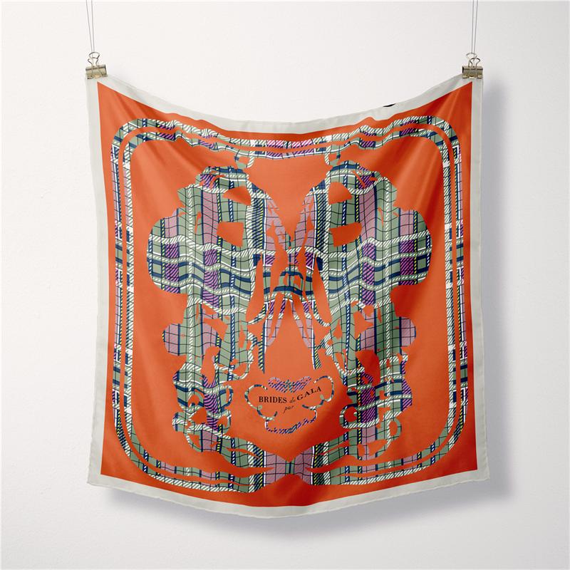 

Twill Silk Scarf Woman Two Dogs Painting Square Scarves Wraps Bandana Small Hijab Silk Foulards Tie Headband Neckerchief 53CM 53CM x 53CM