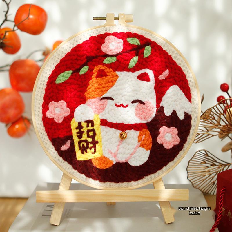 DIY Russian Punch Needle Kit: Handmade Beginner Cartoon Wool Painting