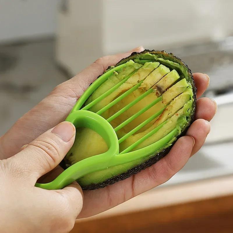 3 In 1 Avocado Slicer Avocado Tool Peeler Cutter Plastic Knife Kitchen Kitchen Gadgets Peeling Knife Multifunction Fruit Knife