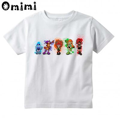 Kids Splatoon Inkling Design T Shirt Boys/Girls Great Kawaii Short Sleeve Tops Children's Funny Game T-Shirt