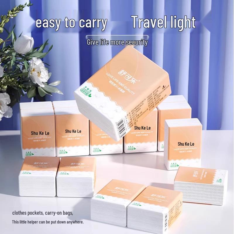 Large Portable Pocket Pack Facial Tissue - 30 Value Packs of Soft Wood Pulp Napkins
