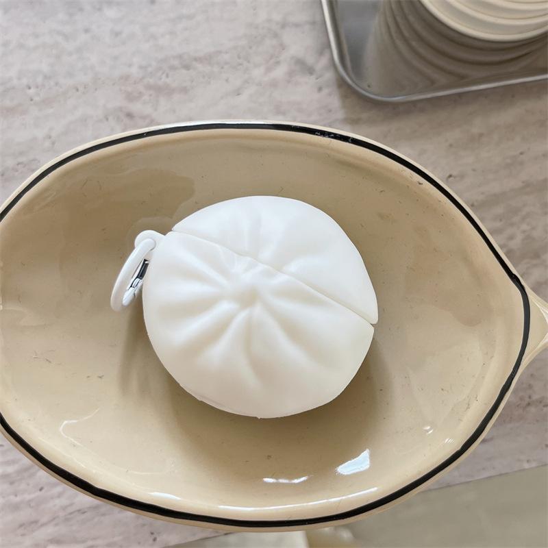 Stereo buns are suitable for Apple AirPods4 Bluetooth wireless earphone case protective case 2/3 generation pro2 silicone women