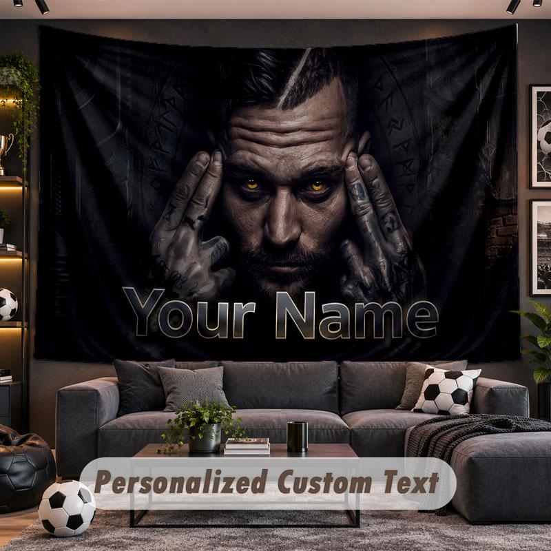 Wall Hanging Tapestry Custom NameKontra K Pattern Personalized Printed Fabric Wall Decor