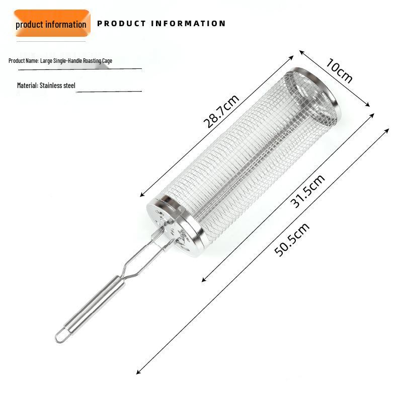 Drehbarer Grillkorb mit Einzelgriff für Outdoor-BBQ
