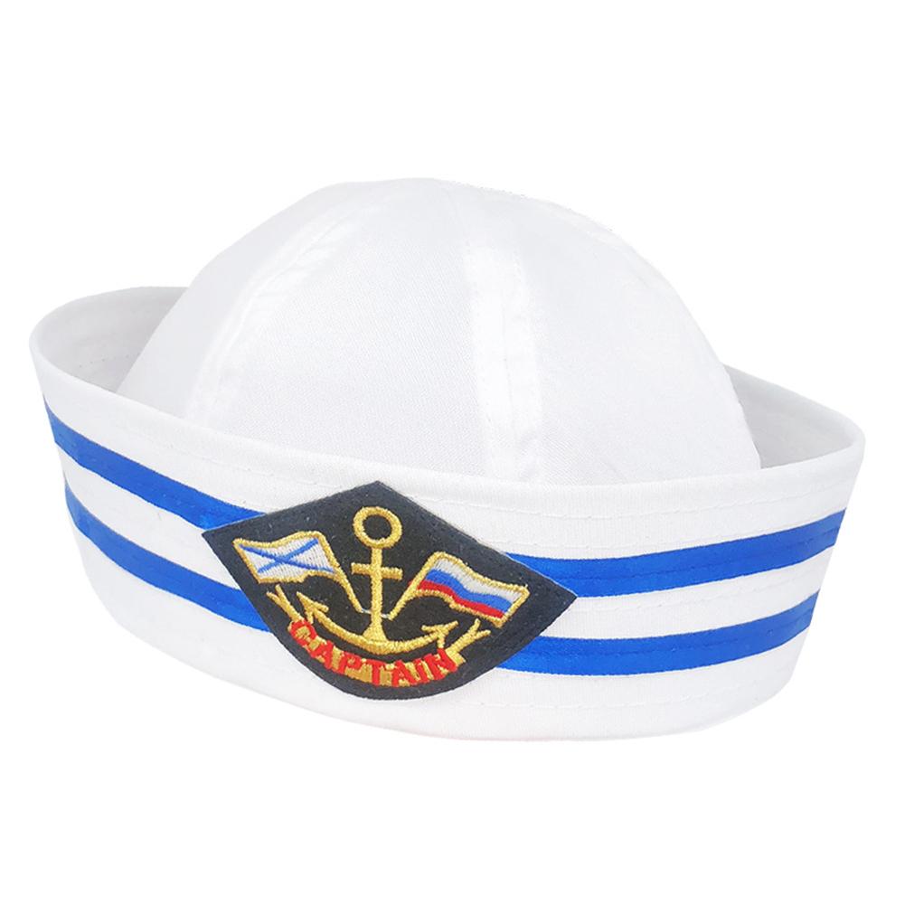 Summer Navy Cap Simple Solid Color Captain Sailor Hat Cosplay Costume Dress Up Props For Party
