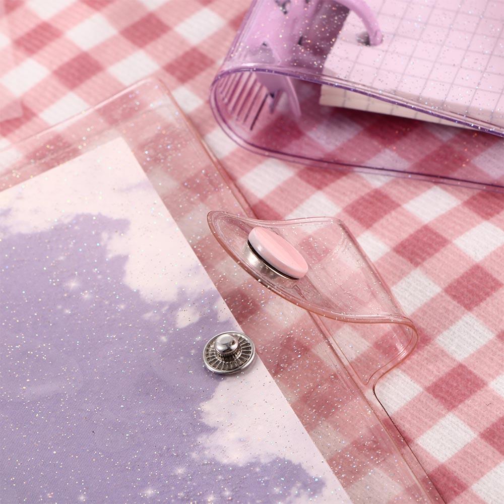 Kawaii PVC Binder Card Book Planner Agenda Binder Notebook Photo Collect Book Glitter Journals Square Loose Leaf