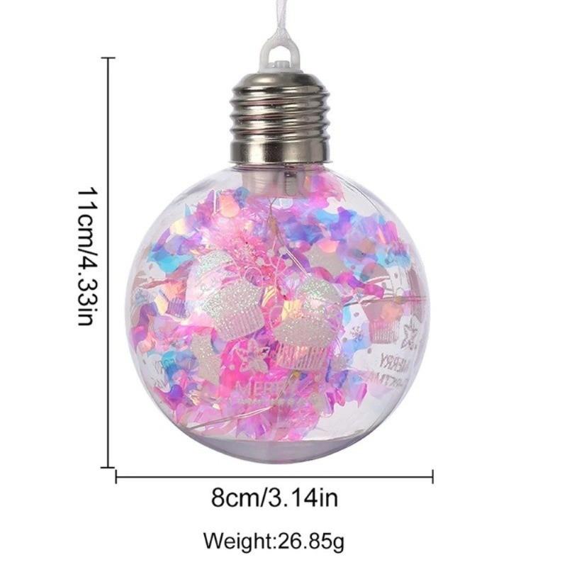 Christmas Glowing Ball Light Ornaments Led Lightup Balls Pendant For Xmas Tree Hanging Decorations New Year Navidad Decor Gifts
