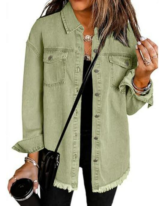 Women's Loose-Fit Brushed Denim Jacket