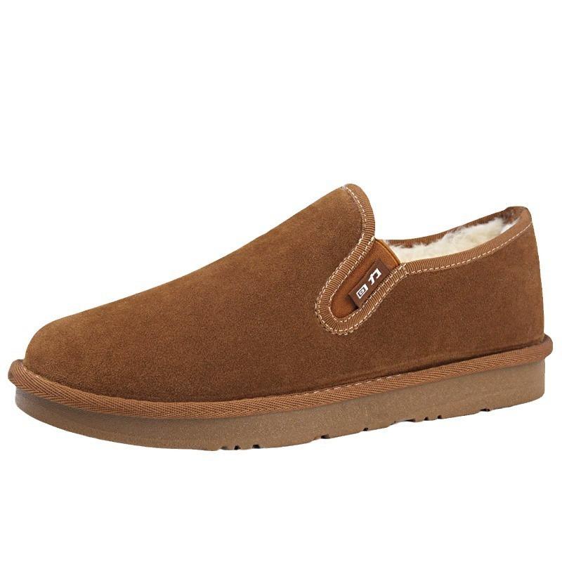 Cotton Shoes Men's Winter Velvet One-pedal Lazy Snow Warm Cloth Shoes