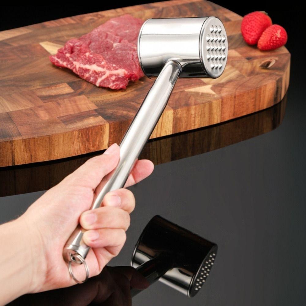 Rust-proof Dual-head Use Meat Tenderizer Stainless Steel Meat Knocker Meat Beat Hammer Pork Chop