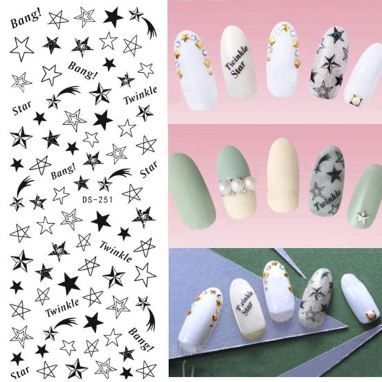 Flowers Feathers Butterflies Letters Pattern DIY Nail Art Sticker Manicure Tools