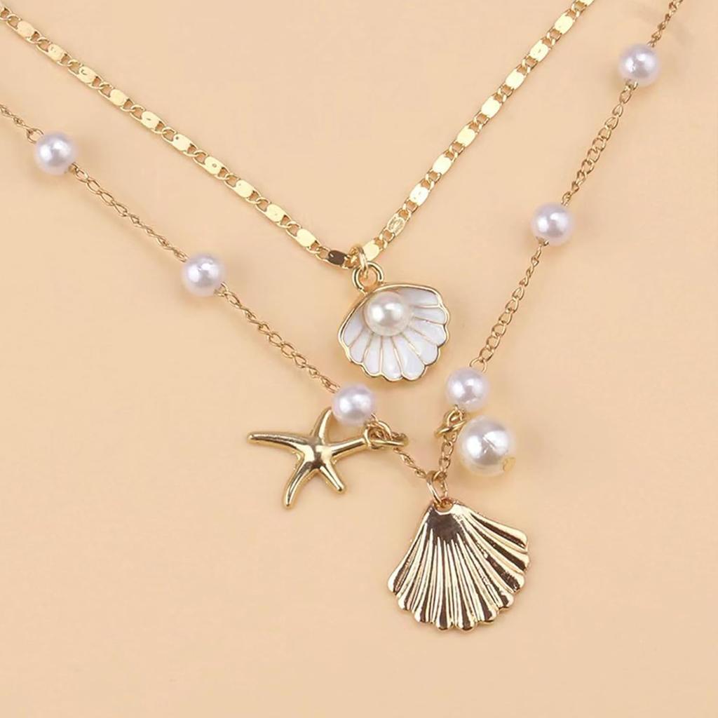 Choice of All Shell Necklace for Women Ocean Jewelry Seashell Starfish Beaded Choker Necklaces Beach Vacation Essentials Holiday Jewelry Fashion