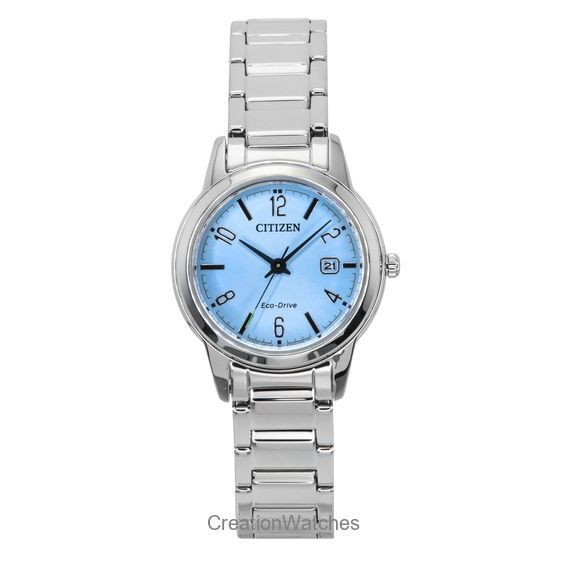 Citizen Elegance Stainless Steel Light Blue Dial Eco-Drive FE1241-71L Women's Watch