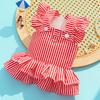 Princess style dog clothes striped cat strap skirt cat dress sub teddy pet clothing dog supplies magic fight