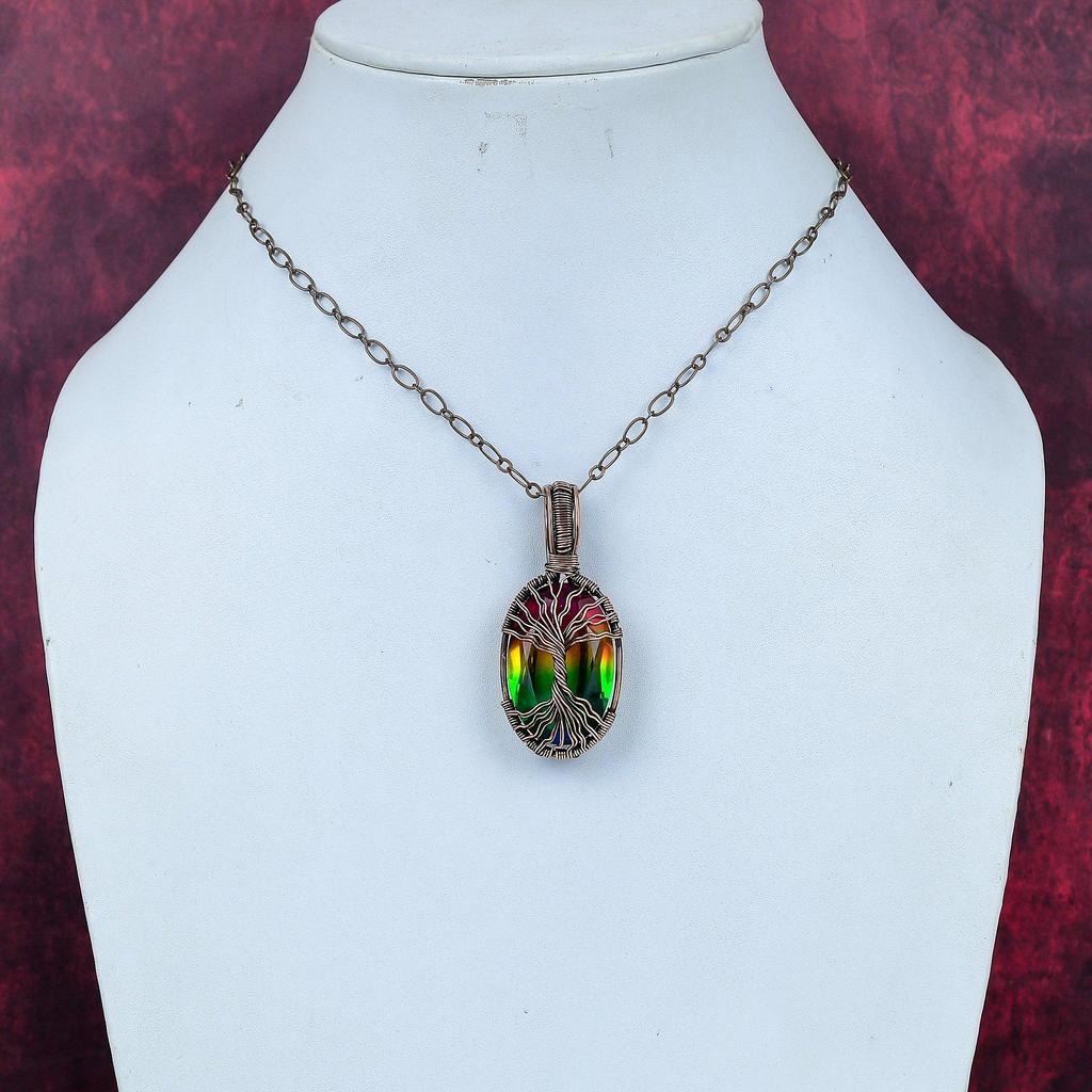 Tree of Life Faceted Multi Tourmaline Pendant Copper Wire Wrapped Gemstone Pendant Handmade Copper Jewelry Gifts for Women Wire Wrap Jewelry