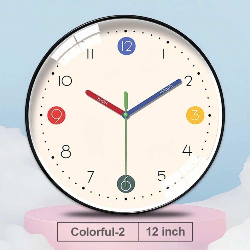 Mute Electronic Color Clock Colorful Learning Wall Hanging Clock Early Education Wall Clock Home
