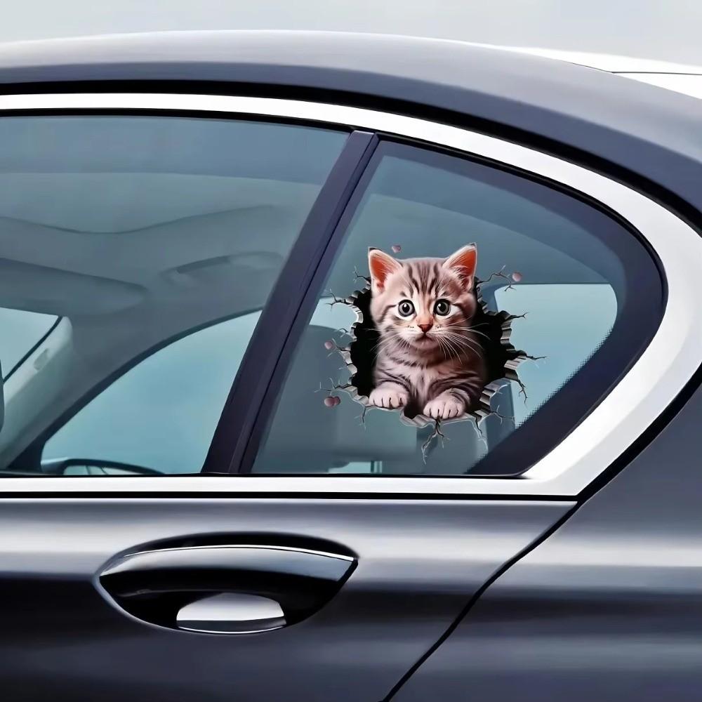 3D Cat Pattern Auto Sticker Cute Car Body Styling Scratch Resistant Decor New Window Sticker