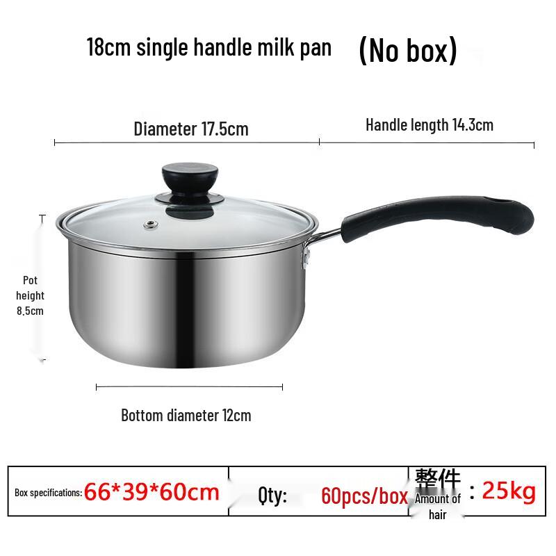 Bard 16cm Stainless Steel Single Handle Milk Pot Set (4-Pack)