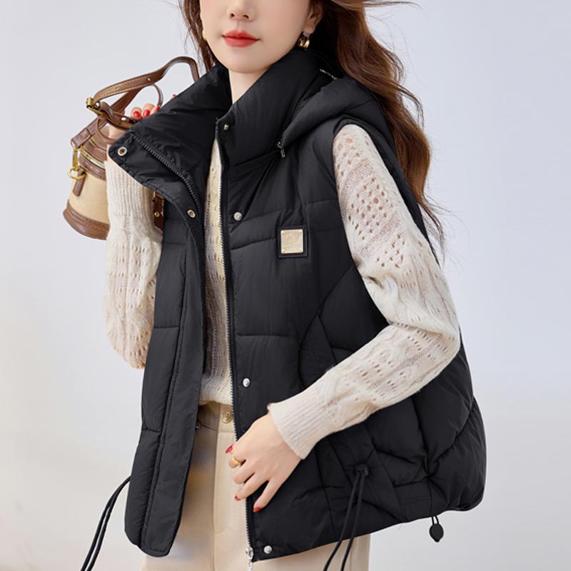 Fashion Winter Women's Vest Hooded Thick Warm Casual Sleeveless Jackets Woman Short Coat