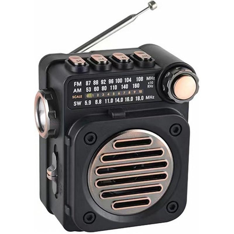 

Маленький ретро-винтажный радиоприемник с Bluetooth, портативное радио AM FM SW с динамиком, отличный прием, поддержка TF-карт, USB MP3-плеер, фонарик