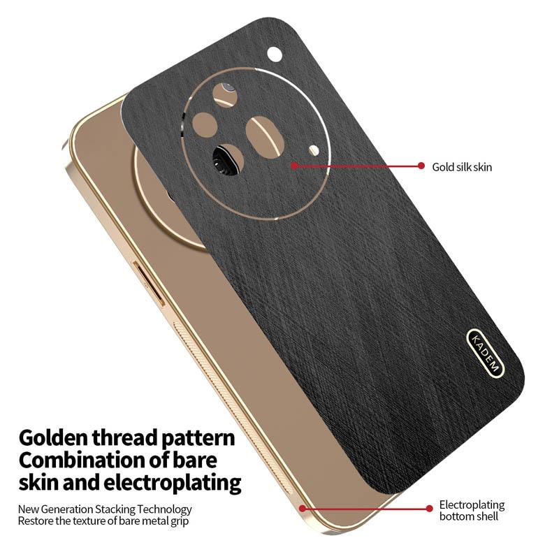 Stripe Thread Texture Leather Back Plating Case For Nothing Phone 3a / Pro Anti-fingerprint Camera Protector Anti Slide Shell