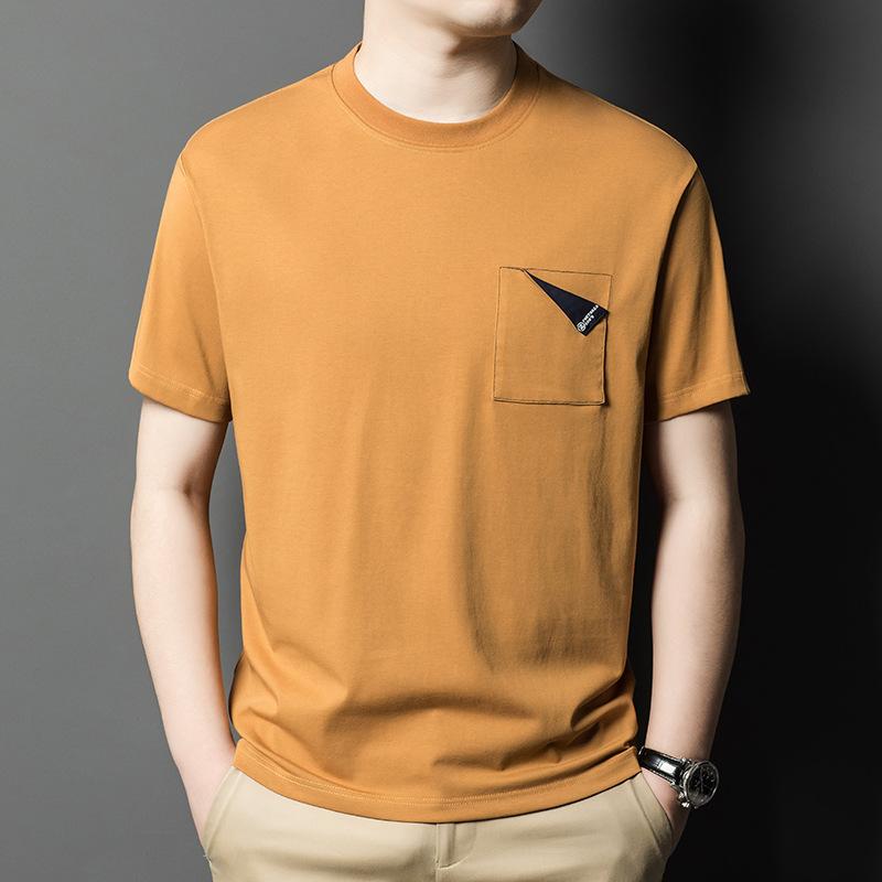 

Свободная мужская футболка с короткими рукавами, новый летний стиль, модные топы и толстовки с круглым вырезом в корейском стиле для молодежи и среднего возраста. XXXL жёлтый