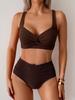 Sexy Sportswear for Women Vintage Fashion Sleeveless Swim Solid Folds 2025 New Spring Summer Two Piece Suits Bikinis Set