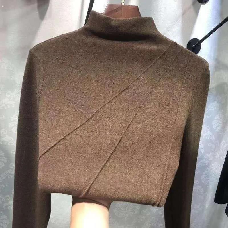 Women Autumn Fashion Solid Color Long Sleeve Pullovers T Shirt Basic Top