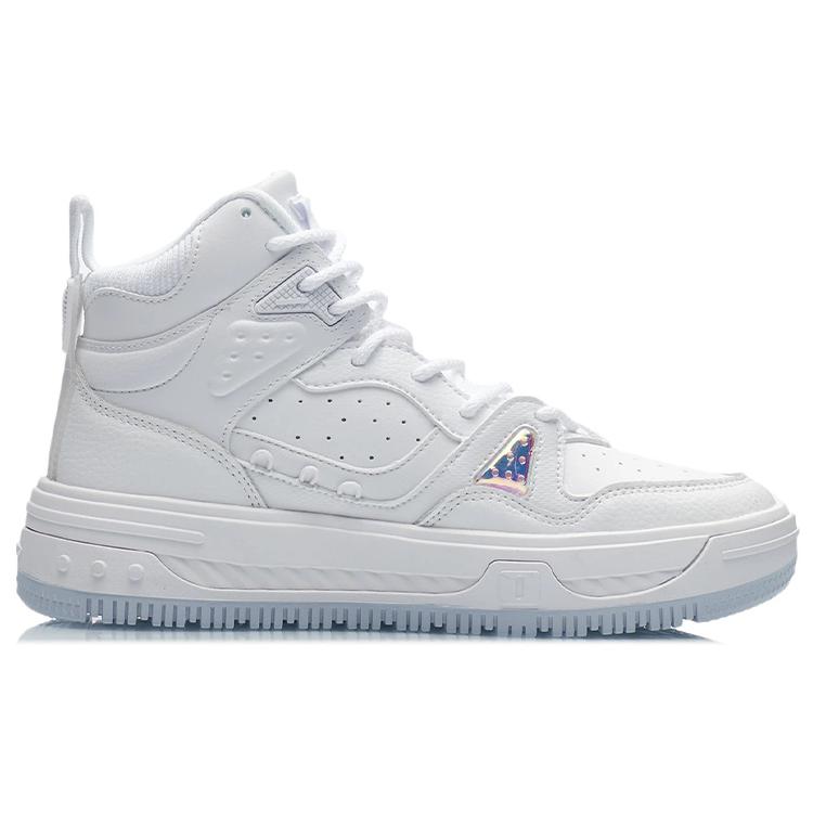 New LiNing The Domain Line Execute Anti Slip Wear Resistant High Top Skateboard Shoes Women's White AGCR432-1