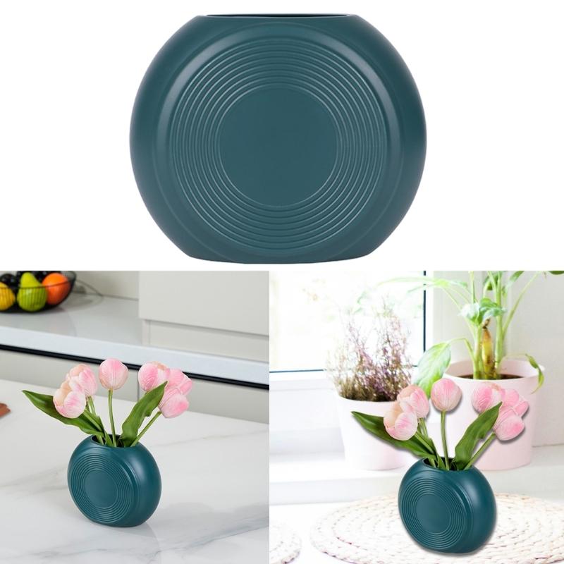 Unbreakable Plastic Flower Vases With Ceramics Look Modern Design For Small Bouquets Indoor Table Centerpieces Decors