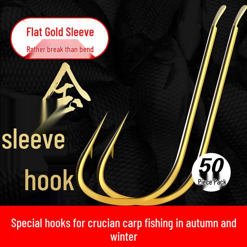Bulk Stream Fish Hooks: Fine, Loose, Golden Sleeve, Barbed, Double, Finished Fishing Hooks