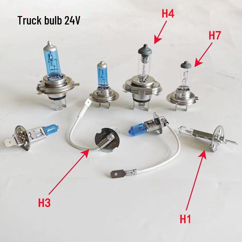 Truck Headlight Bulb 24V H1 H7 H3 H4 Halogen Yellow/White Light for Large Vehicles