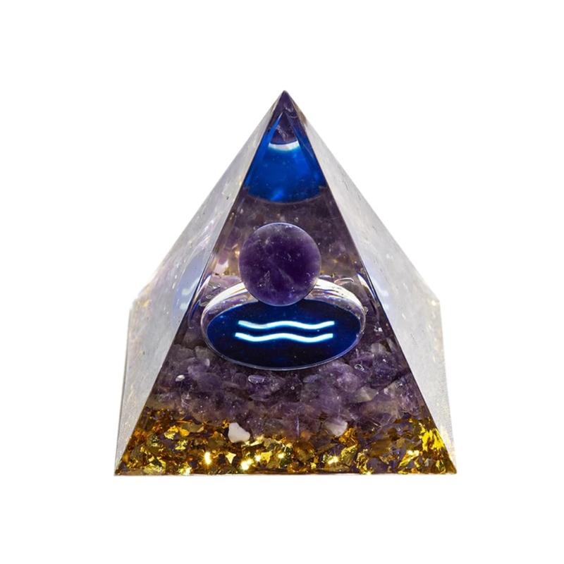Zodiacs Orgone Pyramid Zodiacs Healings Crystals Stone Chakras Reiki Orgonite Crystals Pyramid Lucky Energys Home Decors